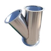 甄选不锈钢三通管304焊接风管配件Y形斜三通转接头圆形耐温管道分