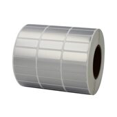 甄选哑银不干胶标签纸PVC防水防刮塑料固定资产三排30 10000条