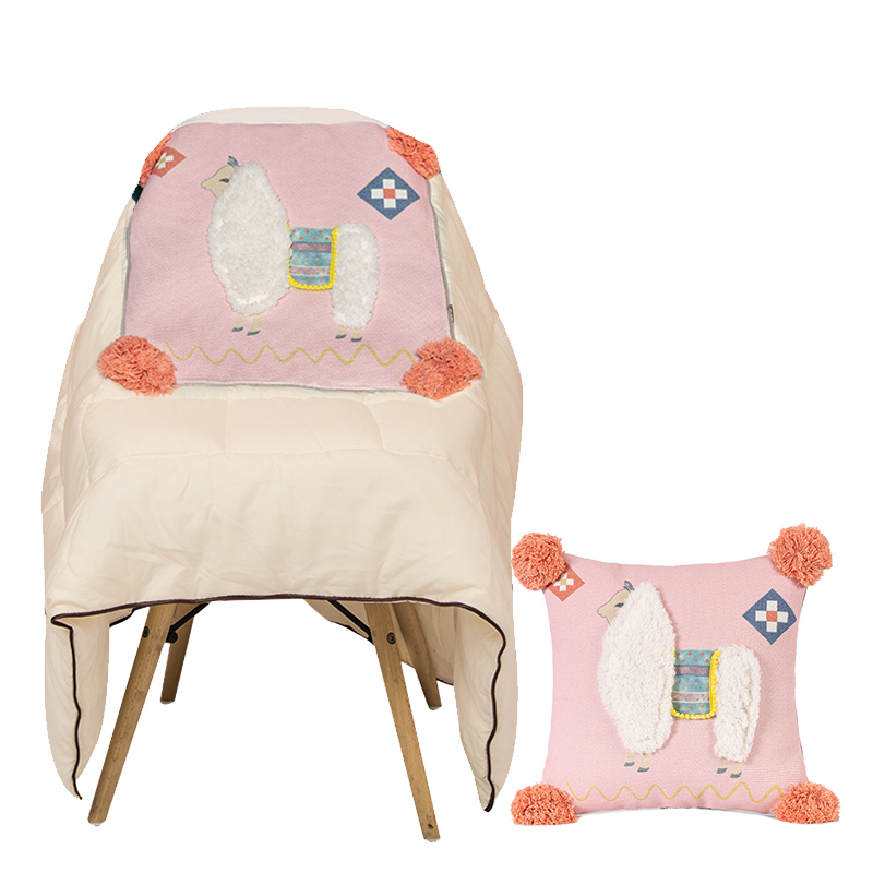 抱枕被子两用女生可爱粉色多功能办公室午睡小靠枕汽车空调被四季