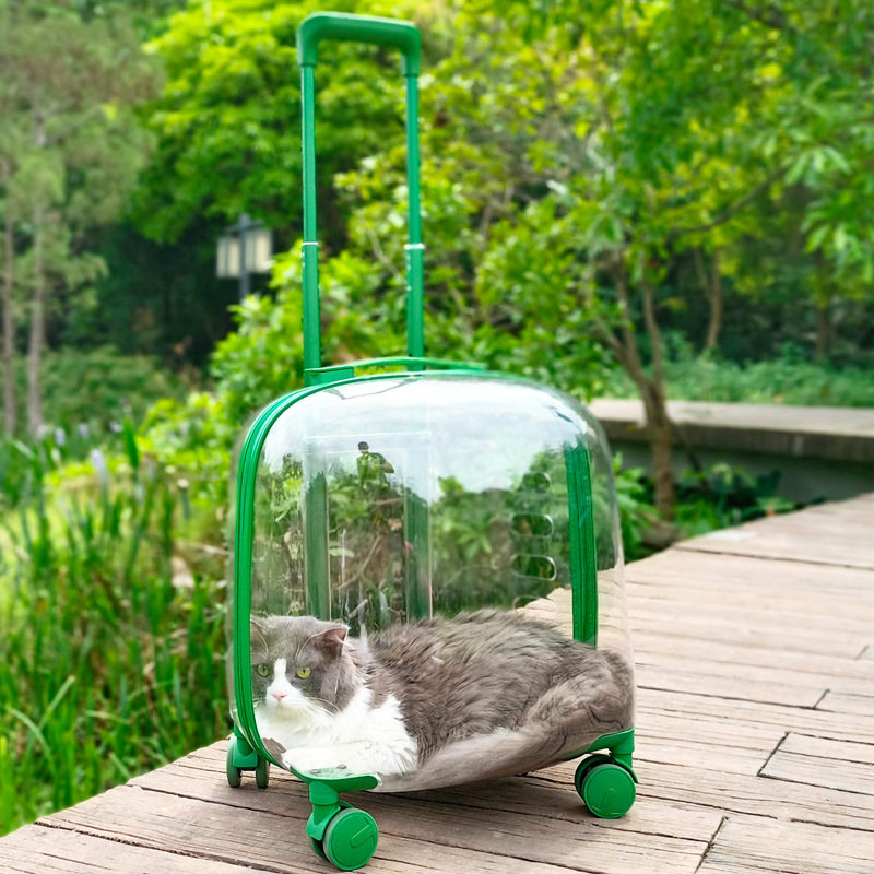 猫包宠物拉杆箱便携外出狗狗行李箱透明猫咪泡泡箱太空舱超大容量