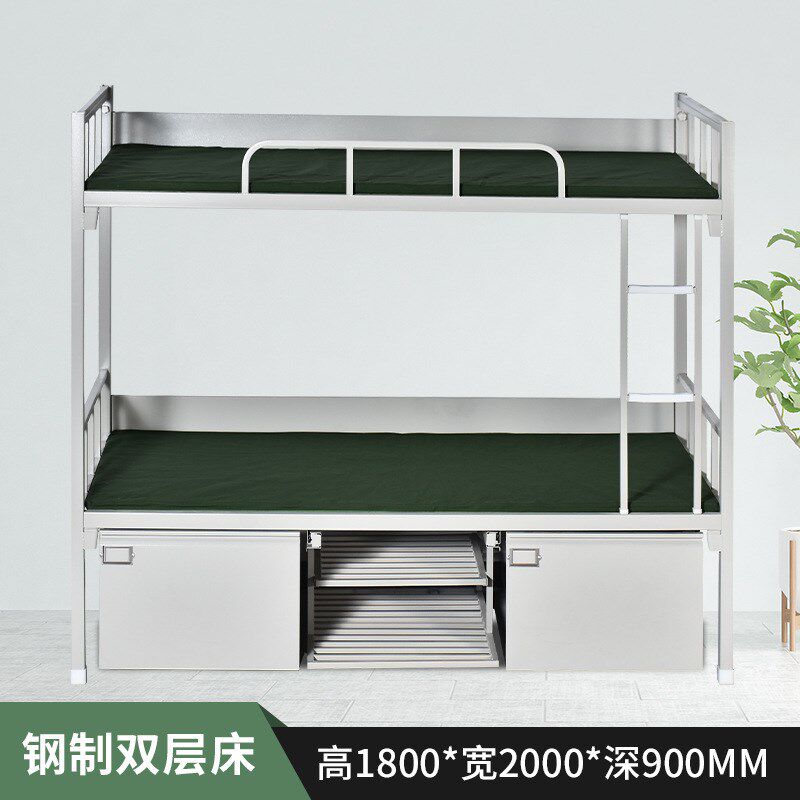 双层铁床营房床高低床单人床单层床加厚学生宿舍上下铺铁床公寓床