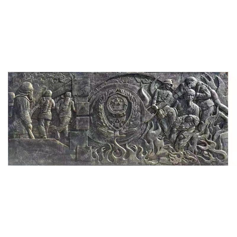 玻璃钢浮雕仿铜民俗人物铜浮雕校园户外广场背景墙文化题材壁画