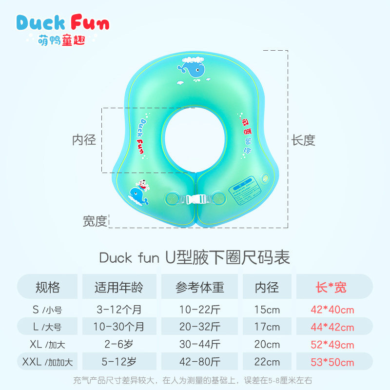 儿童游泳圈腋下圈防侧翻后仰3个月-6岁-12岁婴儿宝宝水泡安全装备