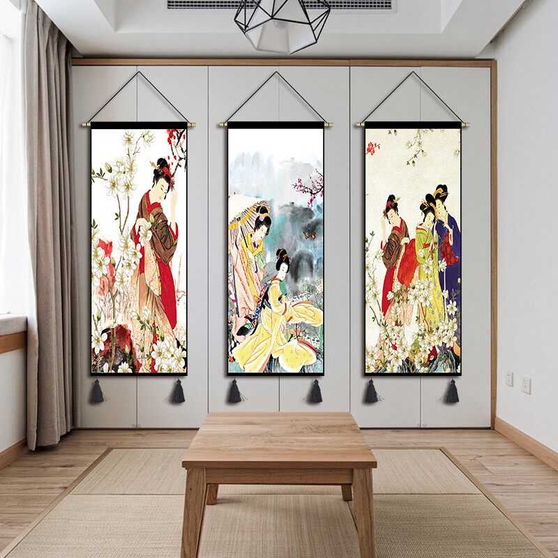 日式和风挂画布艺寿司客厅背景墙装饰画玄关走廊挂布卧室床头壁画
