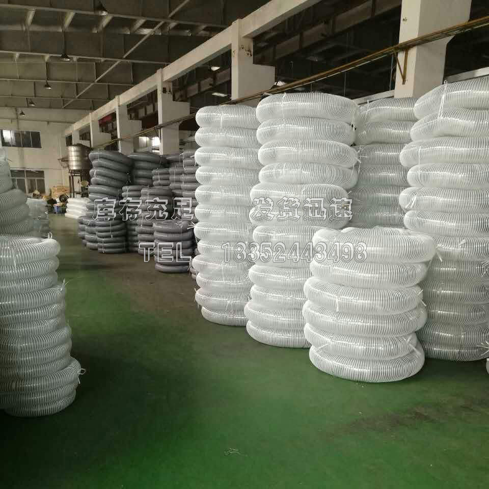 工业吸尘软管螺旋除尘输料吸料管PVC透明钢丝管四季柔软通风管道