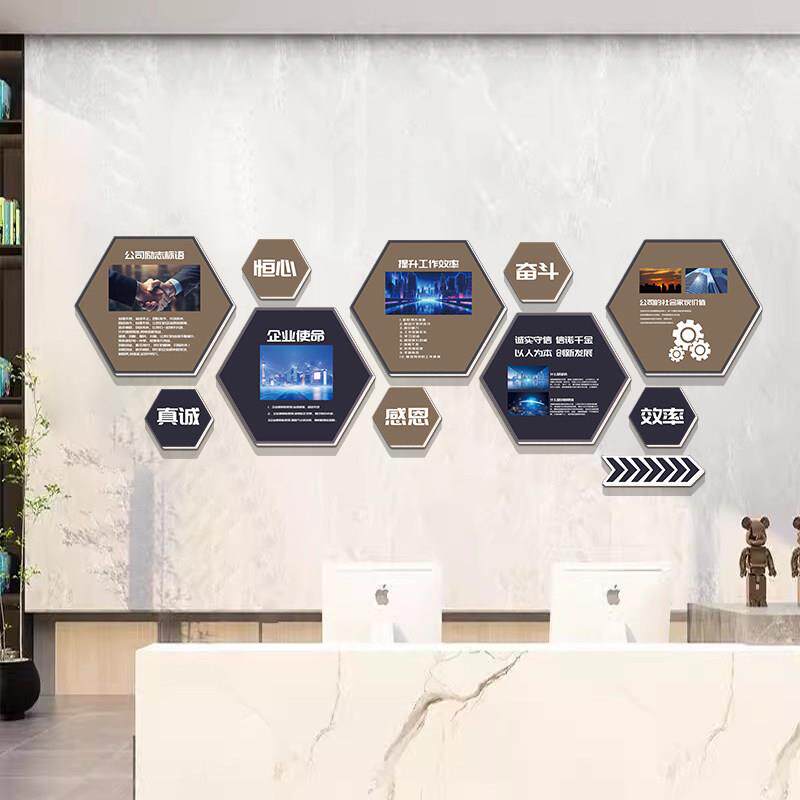公企司进门台装形象背QT1294景前墙饰贴挂画画业文化墙办公室氛围