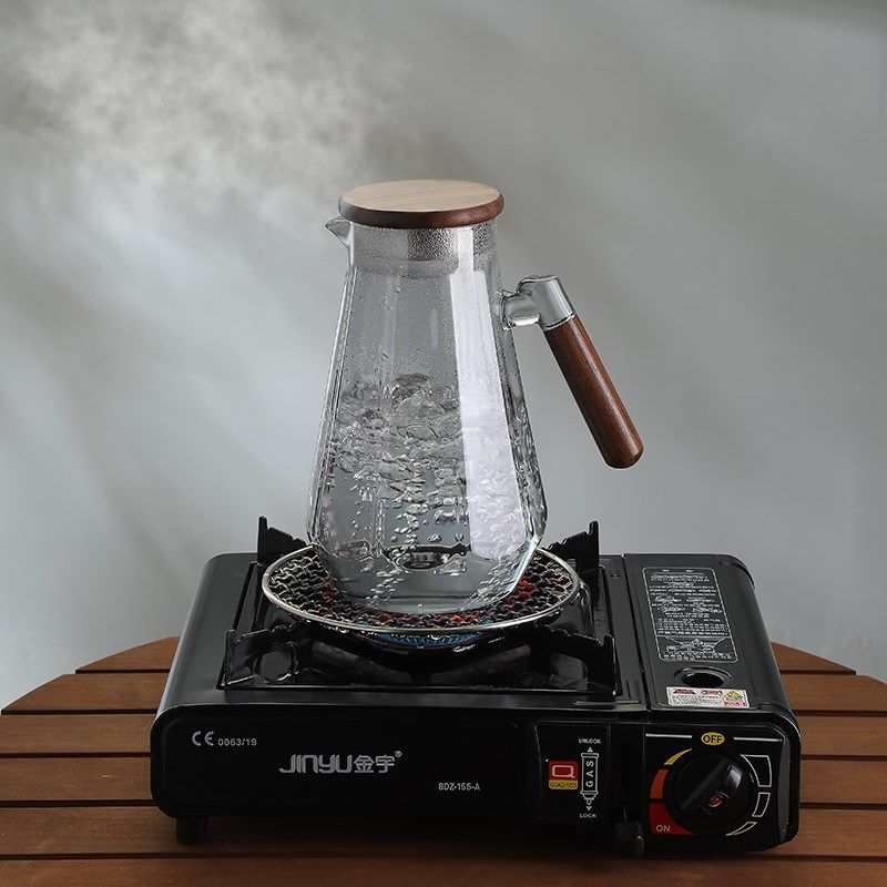胡桃木冷水壶玻璃耐高温凉白开水杯家用凉水壶泡茶果汁壶喝水扎壶