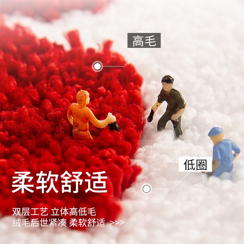 结婚喜字地毯入户门口床边脚垫防滑婚庆婚房装饰布置地毯