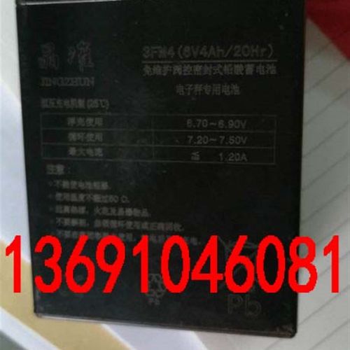 晶准蓄电池3FM4(6V4AH/20HR)免维护阀控密封式铅酸蓄电池童车电池