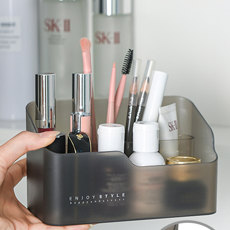 桌面化妆品收纳盒镜柜化妆刷眉笔置物盒多功能简约首饰口红整理盒