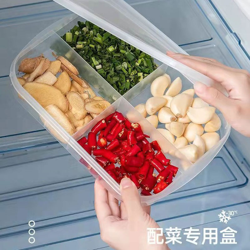 冻肉分格盒子冰箱密封收纳盒带盖食物分装葱姜备菜配菜冷冻保鲜盒