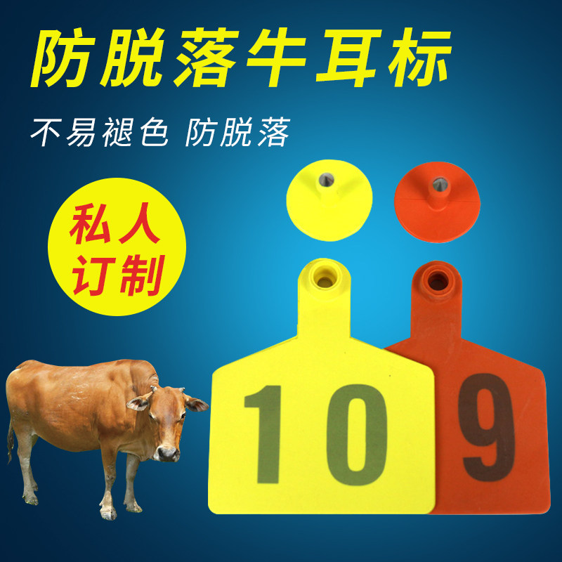 牛耳标牌 耳标号牌特大铜头数字标号牌双色耳号牌标示牌 牛耳标牌