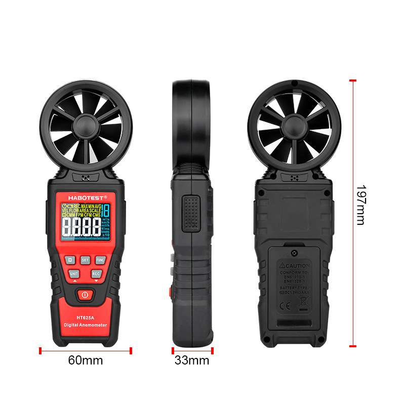 华博HT625A数字风速仪手持式测风力风向高精度热敏式温湿度风速计