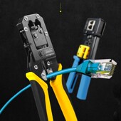 台湾多功能电话压线钳 EXPLOIT 开拓 通孔水晶头棘轮网线钳剥线钳