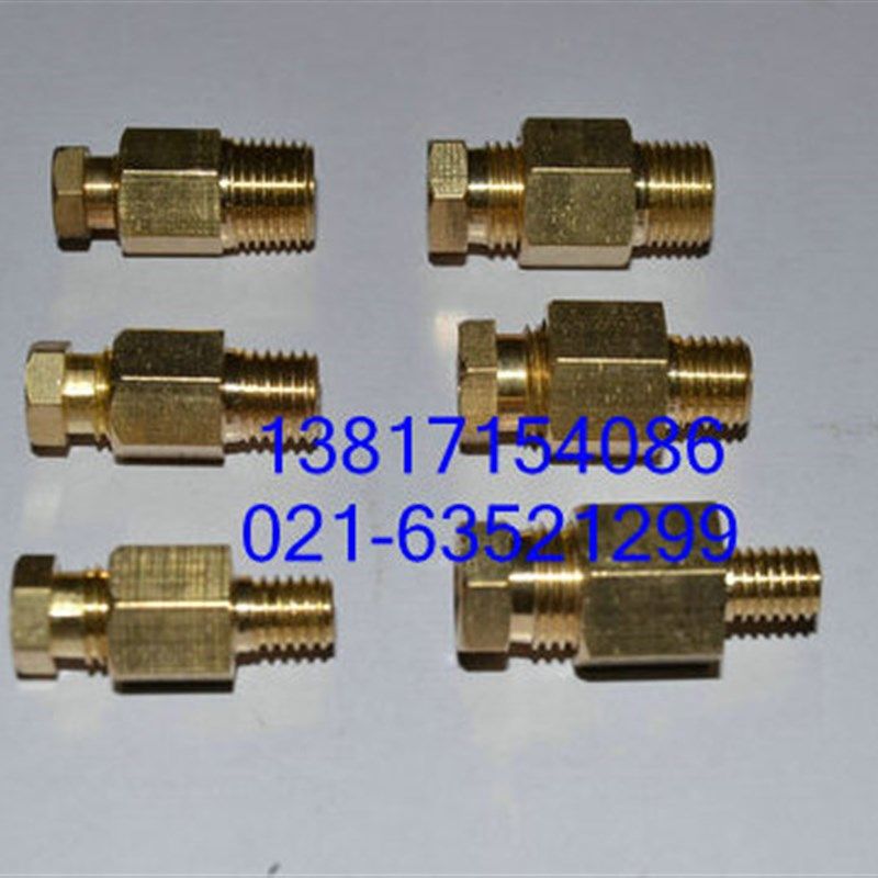润滑配件铜内卡直通油管接头铜卡套接头 6*1 8*1 10*1-4 6