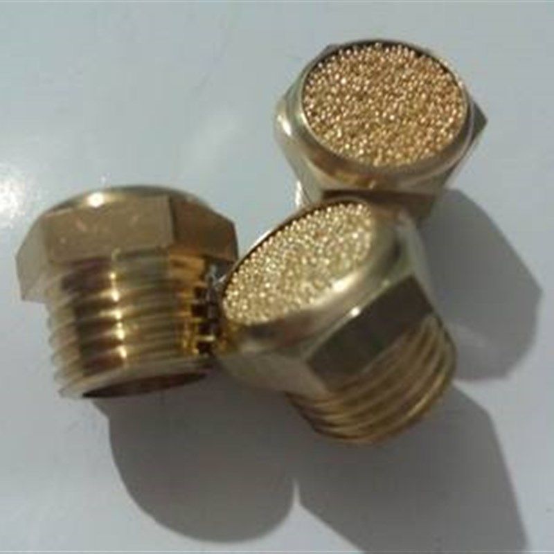 气动元件平头消声器1/4消音器SLM-02气动接头2分平头消声器全铜