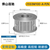 两面平同步轮 槽宽11 S3M25齿 AF型 同步皮带轮25S3M100