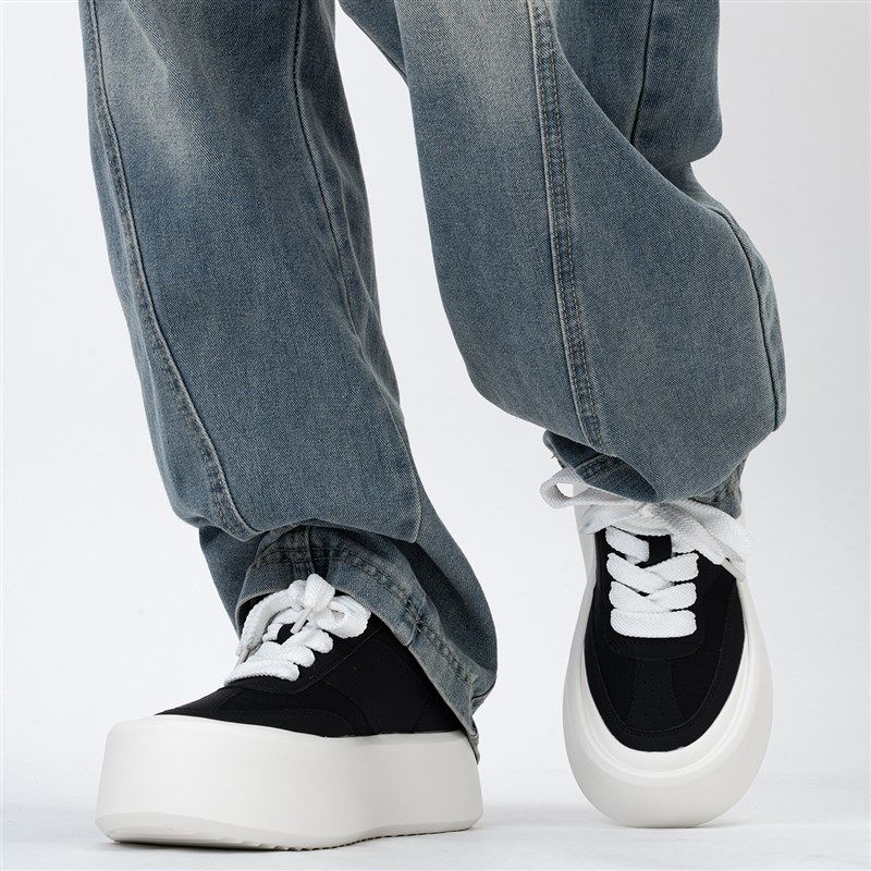 增高6cm小白鞋k男潮2025新款夏季百搭休闲厚底面包鞋休闲大头板鞋