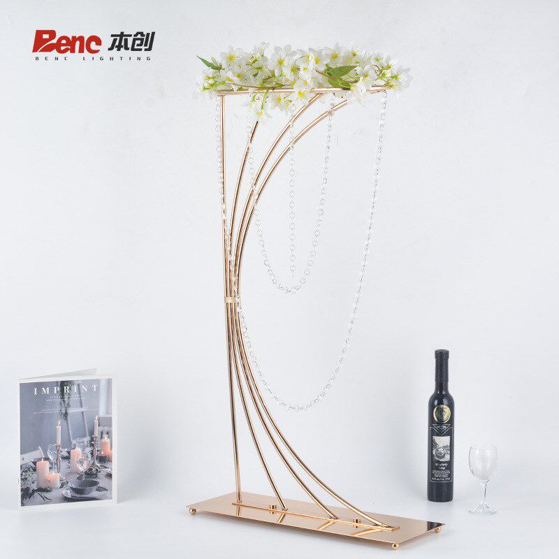 婚庆道具方形铁艺花m器主桌装饰插花器签到台水晶桌花器皿花架摆