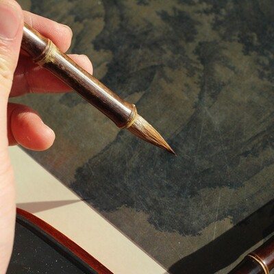 雪颖 文宝山精制雪尾狼毫毛笔 根部有I力腰力坚挺笔尖灵敏点画随