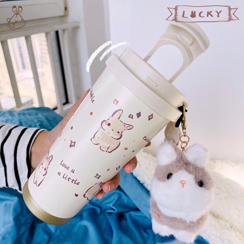 一年生球状叶兔兔杯保温杯陶瓷内胆吸管杯咖啡闺R蜜礼物随行杯便