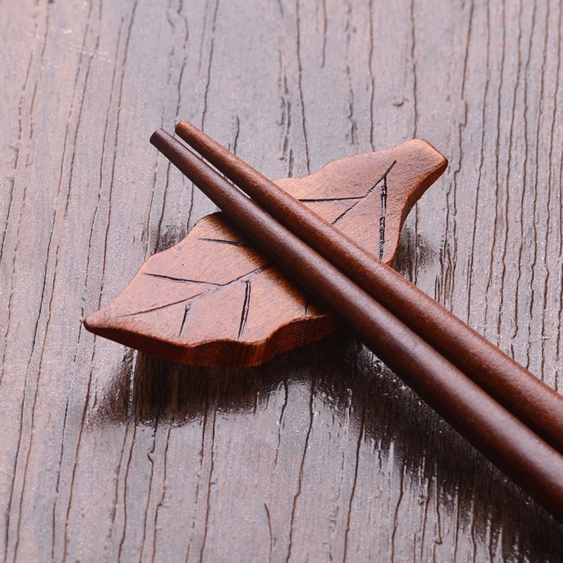 好西好 日式和风 原木筷子架 筷子托 树叶筷托筷枕筷木质创意日式