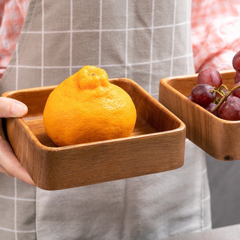 实木盘子碟子木质托盘圆盘家用圆长方形餐盘水果点心早餐盘相思木