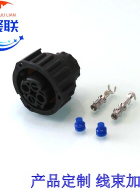 DJ3022YA-2.5-21圆形汽车防水连接器2孔国产1-967325-3黑色护套2P