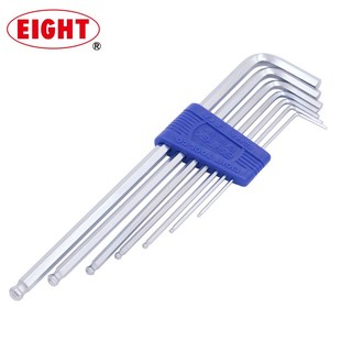 日本EIGHT L型圆头六角匙BHS EX百利特长球头内六角扳手套装