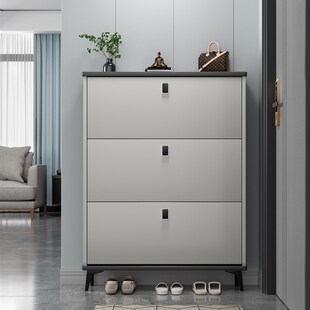 高端鞋柜家用门口2023新款爆款超薄款翻斗窄鞋架进门入户一体靠墙