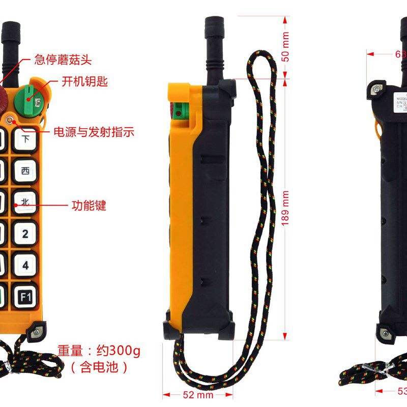 PISO/品硕F24-12D 行车起重机工业用无线遥控器 双速键12键可定制