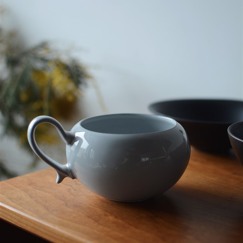 收集时光 Camus say法式高温灰陶 底角提手大汤杯 大咖啡杯浓汤杯
