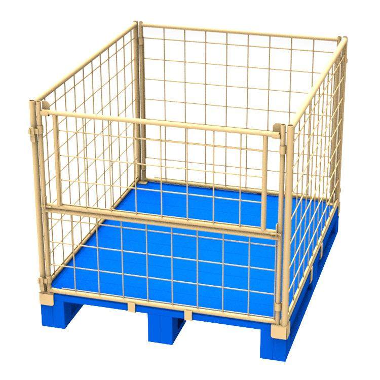 金属围栏可拆卸网格护栏卡在托盘底座上拆卸方便网格铁皮箱,包装,塑料托盘,淘宝优惠券,粉丝福利购,淘宝优惠卷