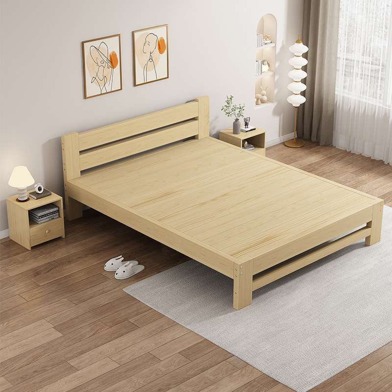 实木床榻榻米1.5米无床头松木床1.8m简易经济型出租房1.2单人床架