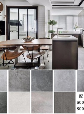 水泥砖灰色仿古砖600X6r00厨房卫生间阳台庭院防滑地砖800X800瓷