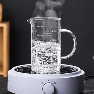 玻璃杯家用带刻度量o杯微波炉牛奶杯带盖早餐杯水杯带嘴耐高温加