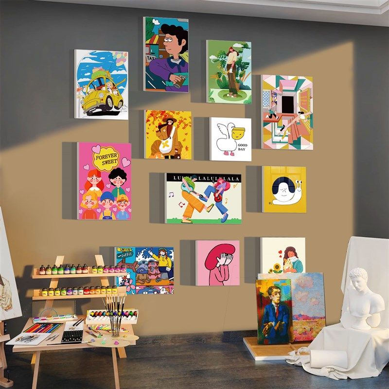画室布置美术室教室装饰画u培训机构班文化墙幼儿园美工室墙面环