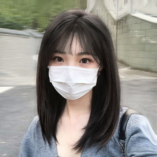 假发女短发仿全真人发丝全头套式自然减龄中长锁骨发型时尚假发套