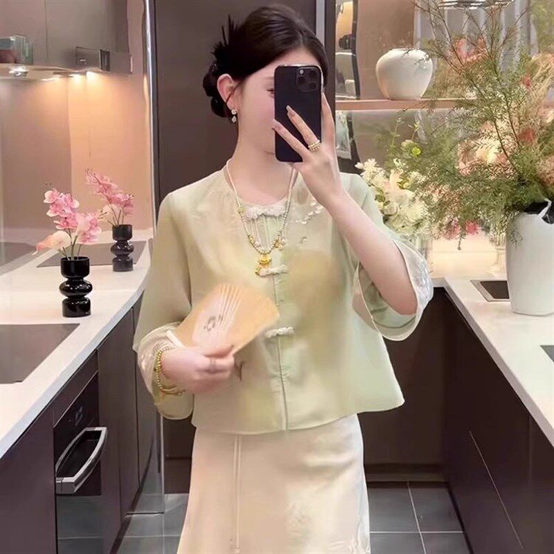 新中式套装女装2025新款中国风唐装裙子夏装汉服成人高级感两件套