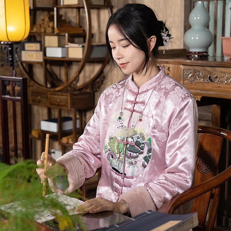 【新中式棉服】中式女装中国风复古棉袄女冬季新款棉衣外套茶服