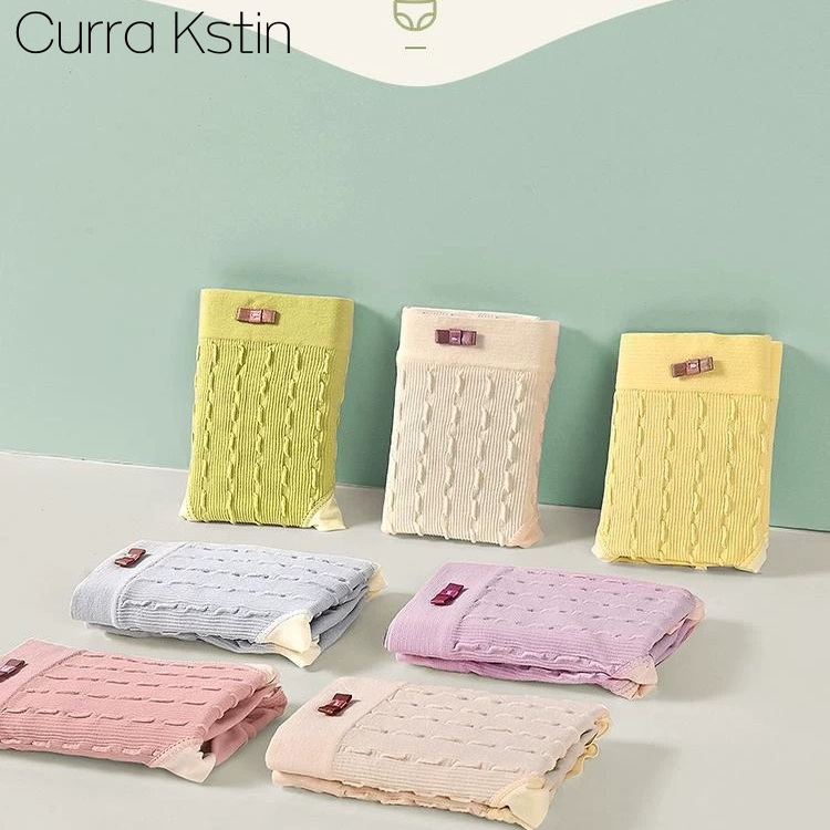 Curra Kstin早秋透气无痕少女内裤艾草呵护抑菌裆中腰三角裤