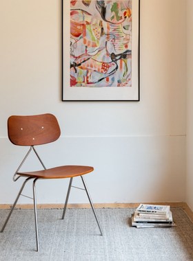 minimore弧光餐椅北欧日式现代简约轻奢家用餐桌椅实木靠背椅