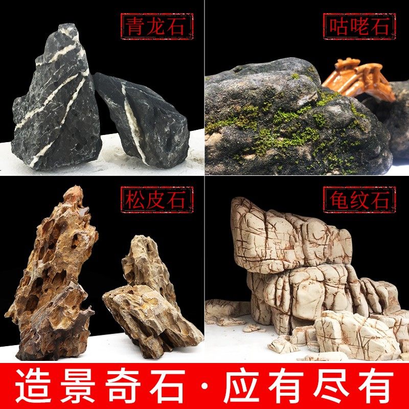 鱼缸造景松皮石吸水石龟纹石上水石假山盆景青龙石假山石头沉木