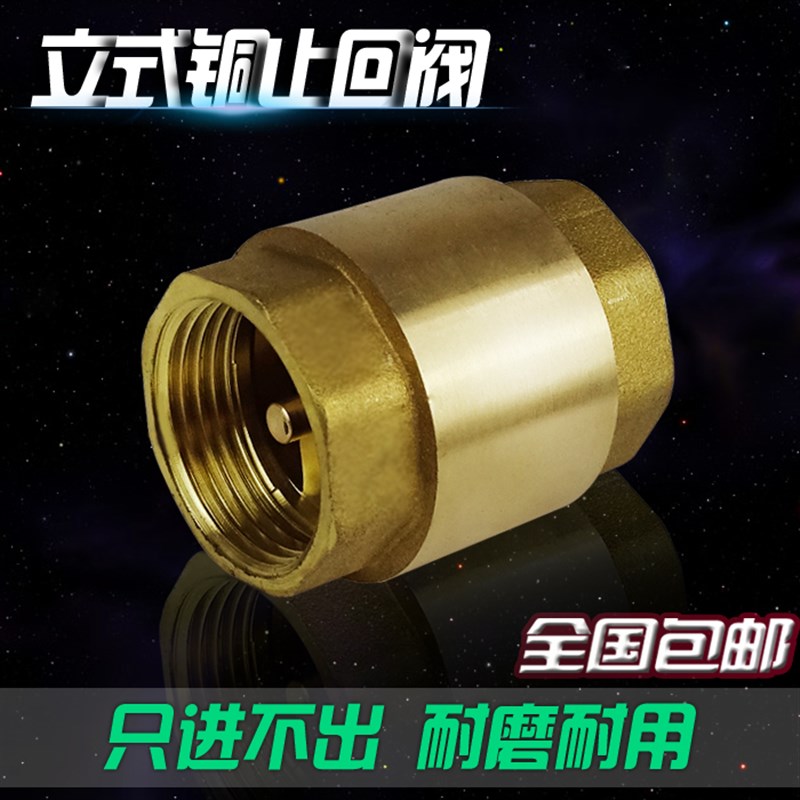 加厚 6分1寸 全铜内外丝止回阀水管水表止逆阀弹簧单向阀立式
