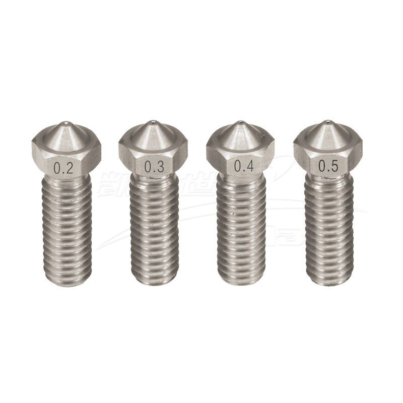 3D打印机配件全金属不锈钢E3D喷嘴大流量大口径加长喷头火山喷嘴