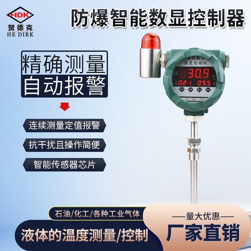 数显温度计就地显示仪pt100热电阻高精度不锈钢材质防爆智能数显