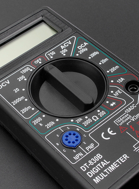 DT830B数字万用表832万能表DT830D测电压电阻二三极管 有电池表笔