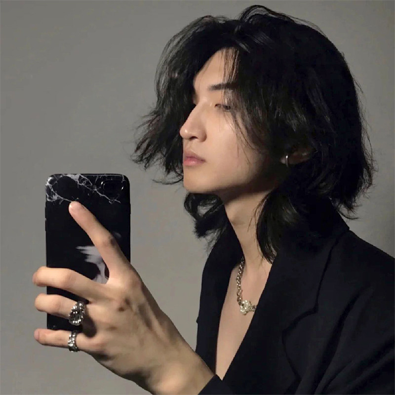 假发男短发韩版帅气男生中分刘海日常蓬松男士短卷发自然全头套式