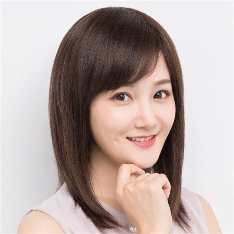 整顶假发女中长发圆脸假发全头套式光头假发真发全真人发女士假发