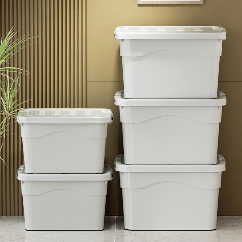 。大号塑料收纳箱30L40L60L120CL170L带滚轮整理箱加厚有轮子储物